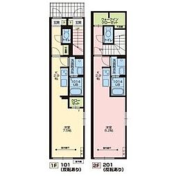 Solo estvel新浜町(ソロエスターヴェウ) 1Kの間取図画像