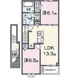 リスティフェルトA 2LDKの間取図画像