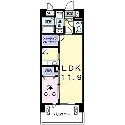 レジデンス・ポプラ 1LDKの間取図画像