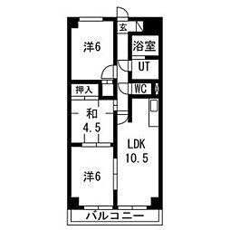 ヒルズ池場 3LDKの間取図画像
