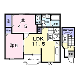 ピアヴィレッジC 2LDKの間取図画像