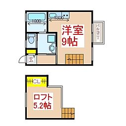 G.URBANO ワンルームの間取図画像