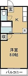 スターハイツ 1Kの間取図画像