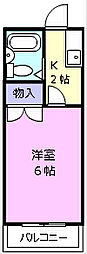 光スリー 1Kの間取図画像