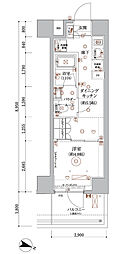 ARCOBALENO HASUNEII 1DKの間取図画像