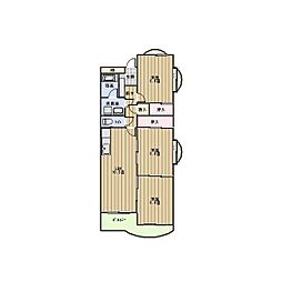 シャトー樹里 3LDKの間取図画像