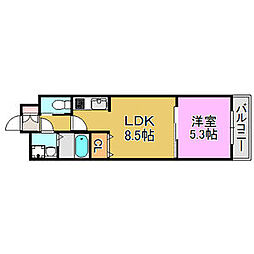アッシュメゾン平野ノース1 1LDKの間取図画像