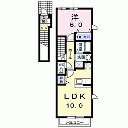 シャルロット3 1LDKの間取図画像