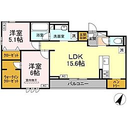 Lake Louise 2LDKの間取図画像