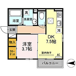 フォーライフ21 1DKの間取図画像