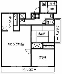 フロンティア貝津 2LDKの間取図画像
