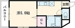 ア・ラ・モード 1Kの間取図画像