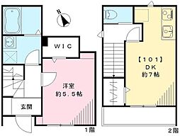 ソルディアスクローバー 1LDKの間取図画像