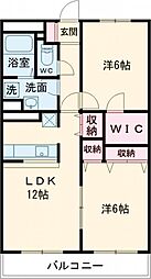 プチポンドゥEX 2LDKの間取図画像