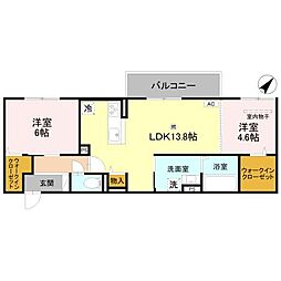 神戸市北区谷上南町アパート 2LDKの間取図画像