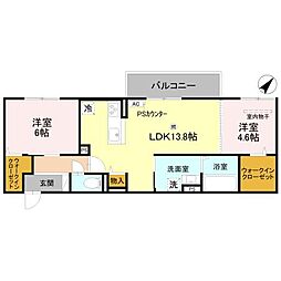 神戸市北区谷上南町アパート 2LDKの間取図画像
