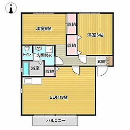 クラフト五番館 2LDKの間取図画像