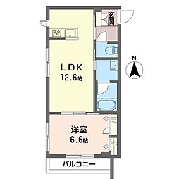 Gardens南花畑 1LDKの間取図画像