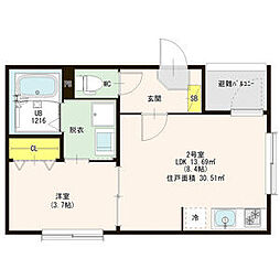 ハーモニーテラスハーモニーヒルズ豊田本町 1LDKの間取図画像