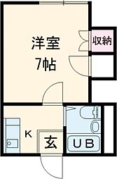 VILLETTA平野 1Kの間取図画像