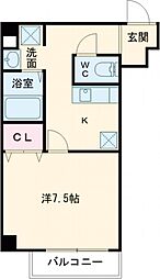 アヴェーレ早苗 1Kの間取図画像