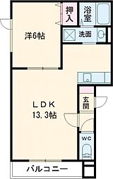 クリークウッドV 1LDKの間取図画像