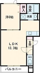 クリークウッドV 1LDKの間取図画像