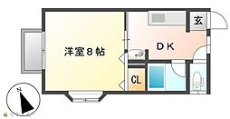 フォレスト希望が丘 1Kの間取図画像