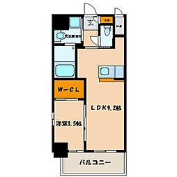 ソリエーヴォ県庁前 1LDKの間取図画像
