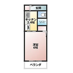 ベレッツァ白山 1Kの間取図画像