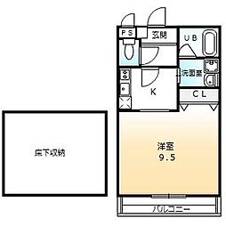 エスペランサ ワンルームの間取図画像