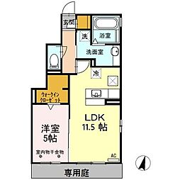 グリーンハイツ八坂東 1LDKの間取図画像