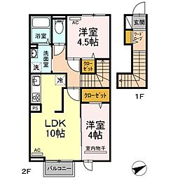 リベルテコート 2LDKの間取図画像