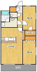 エトワール幸田 2LDKの間取図画像