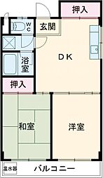 レイクサイドハイツ 2DKの間取図画像