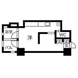 Y'sGARDEN ワンルームの間取図画像