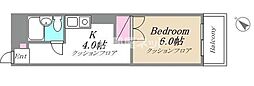 ライオンズマンション生麦第5 1Kの間取図画像