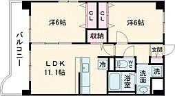 レイク・サイド・ガーデン緑ケ丘 2LDKの間取図画像