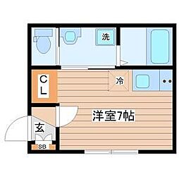 GIGI北四番丁 ワンルームの間取図画像