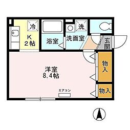 メゾンドピュアライフ 1Kの間取図画像