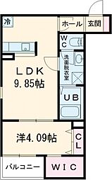 藤井寺市道明寺4丁目アパート 1LDKの間取図画像