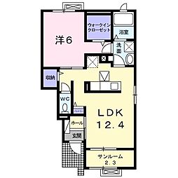 マウントック・フェザント 1LDKの間取図画像