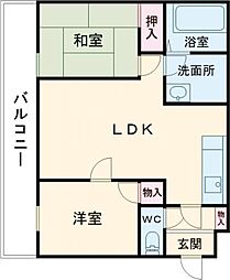KEN白木 2LDKの間取図画像