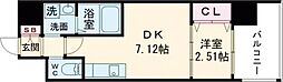 テラ浅香山 1DKの間取図画像