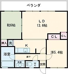 マンション都 2LDKの間取図画像
