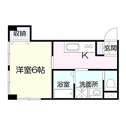 松元ビル 1Kの間取図画像