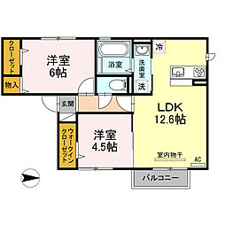 セントラルレジデンスE棟 2LDKの間取図画像