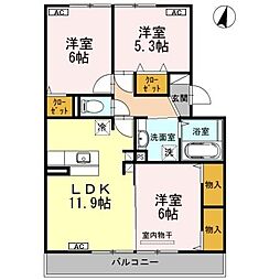 レチエ3 3LDKの間取図画像