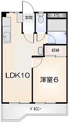 ポラリス庄屋 1LDKの間取図画像