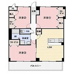 ビュー・クレスト 3LDKの間取図画像